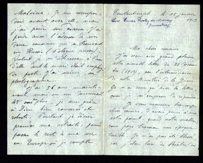 1913 List Envera Paszy