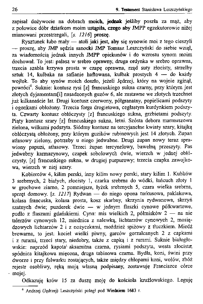 1687 Testament Stanisawa Leszczyskiego