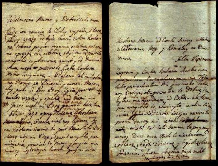 1820 List Tekli Cieskiej Ronowej